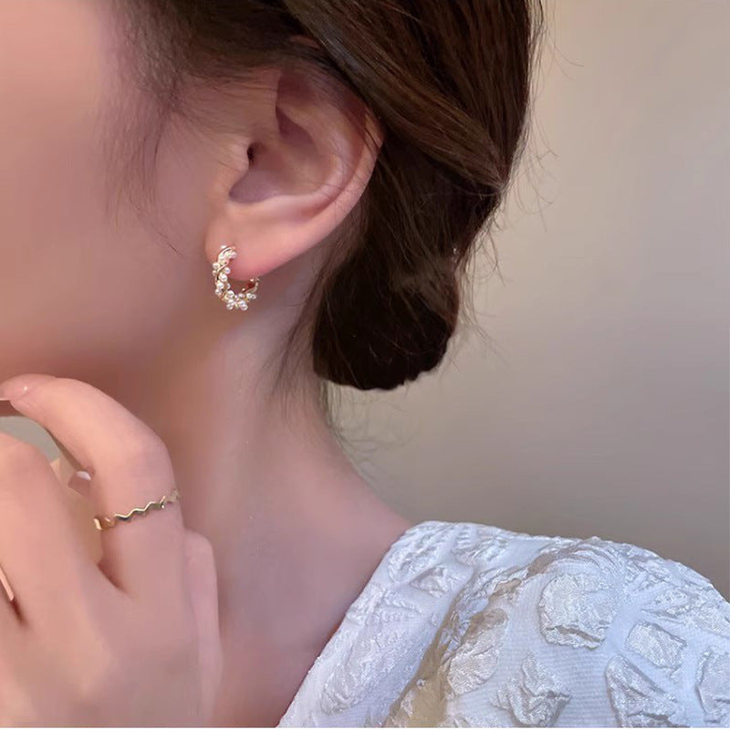 Pearl Hoop Earrings