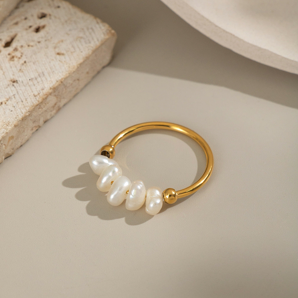 Pearl Solitaire Ring