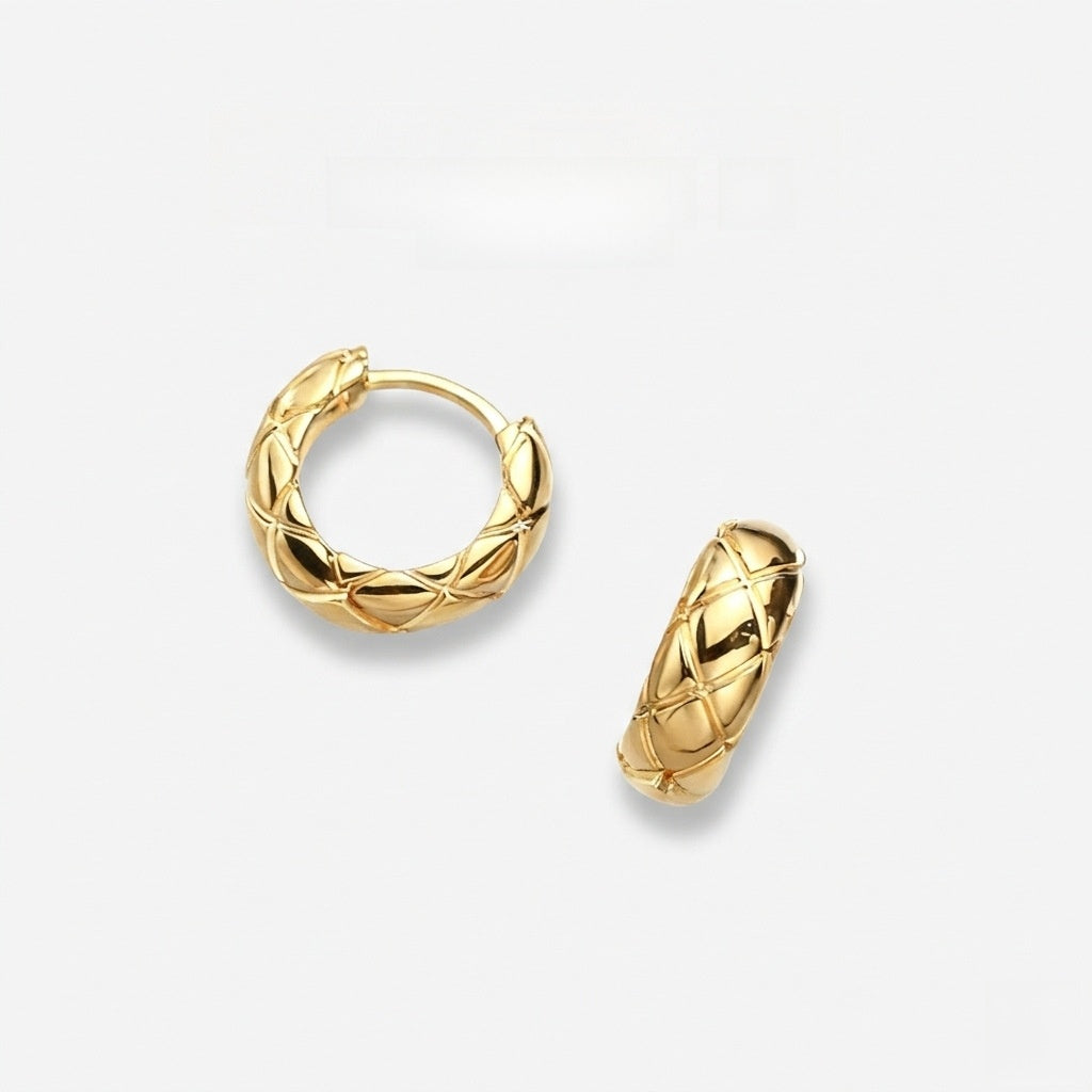 Textured Huggie Hoops
