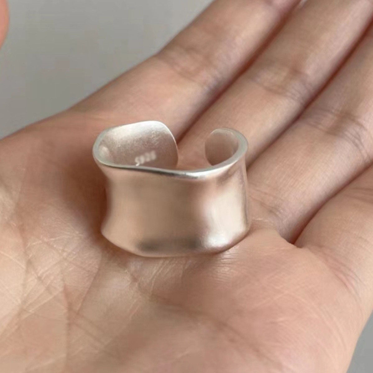 Frosted Wide Band Ring