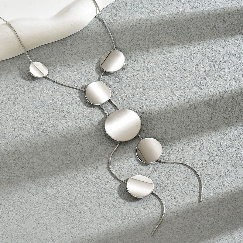 Circle Pendant Layered Necklace
