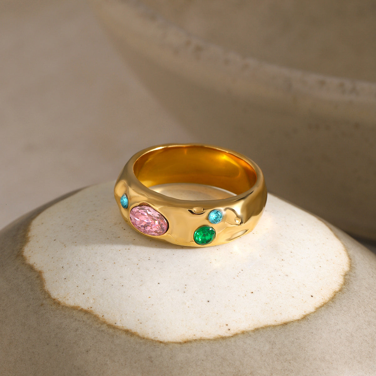 Pave Geometric Ring