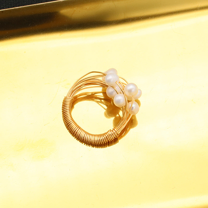 Wrapped Pearl Ring