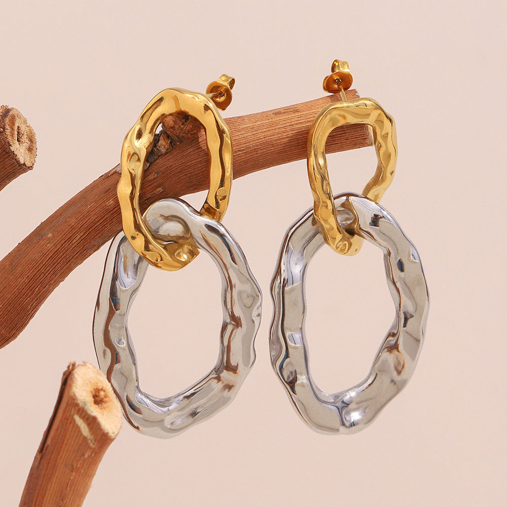 Hammered Gold Hoops
