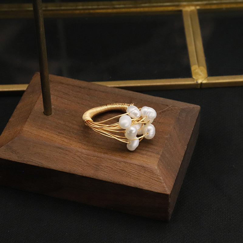 Wrapped Pearl Ring