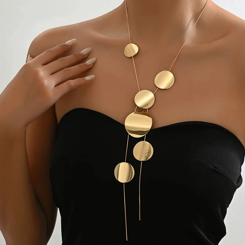 Circle Pendant Layered Necklace