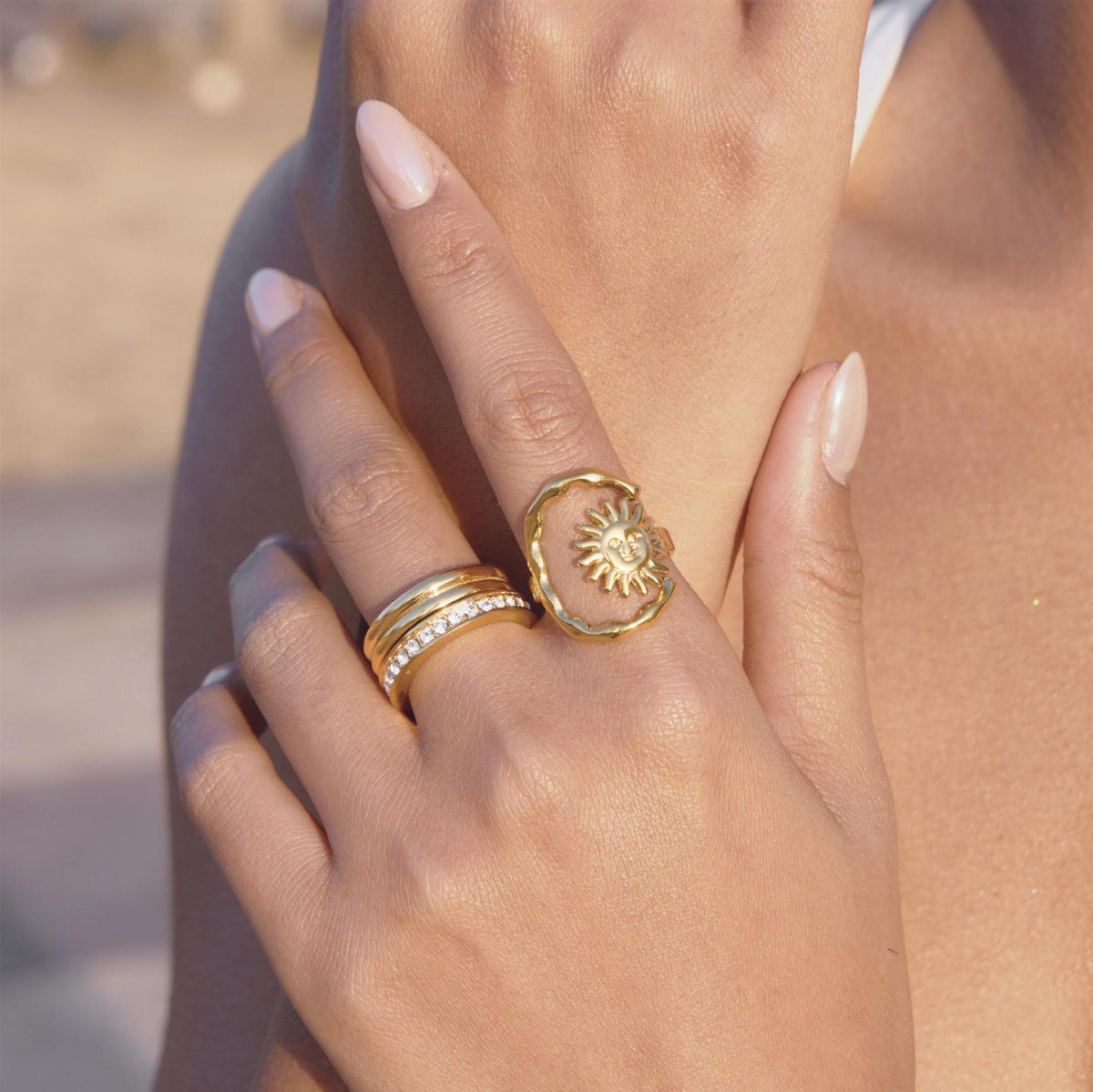 Sun & Moon Open Ring