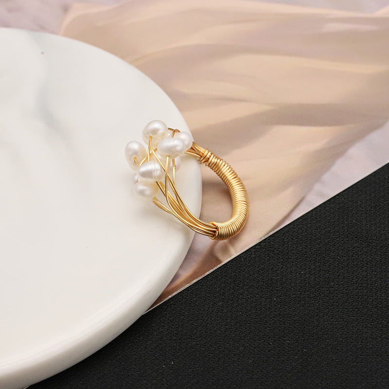 Wrapped Pearl Ring
