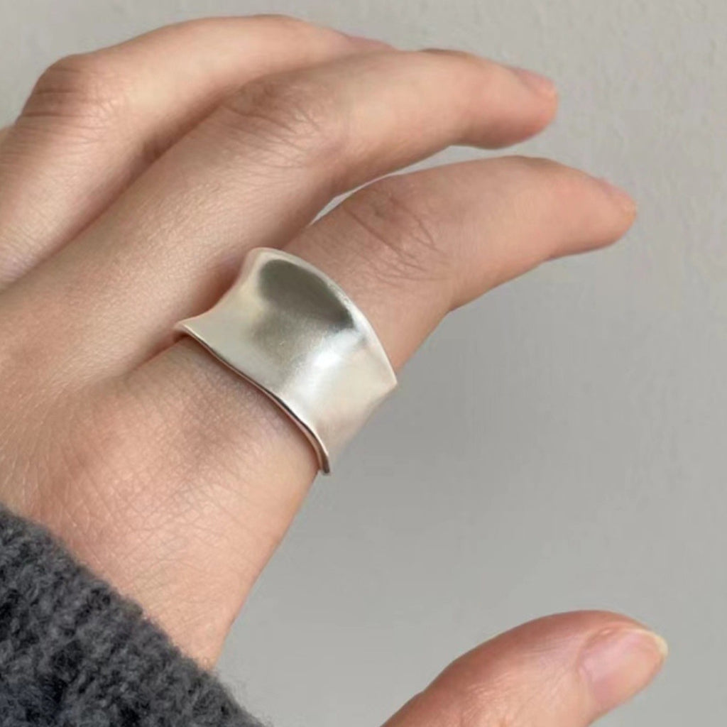 Frosted Wide Band Ring