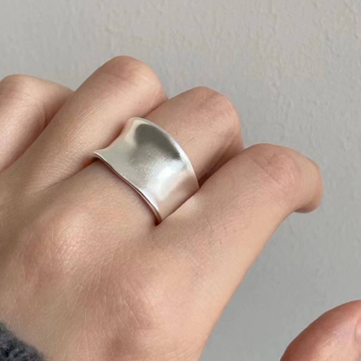 Frosted Wide Band Ring