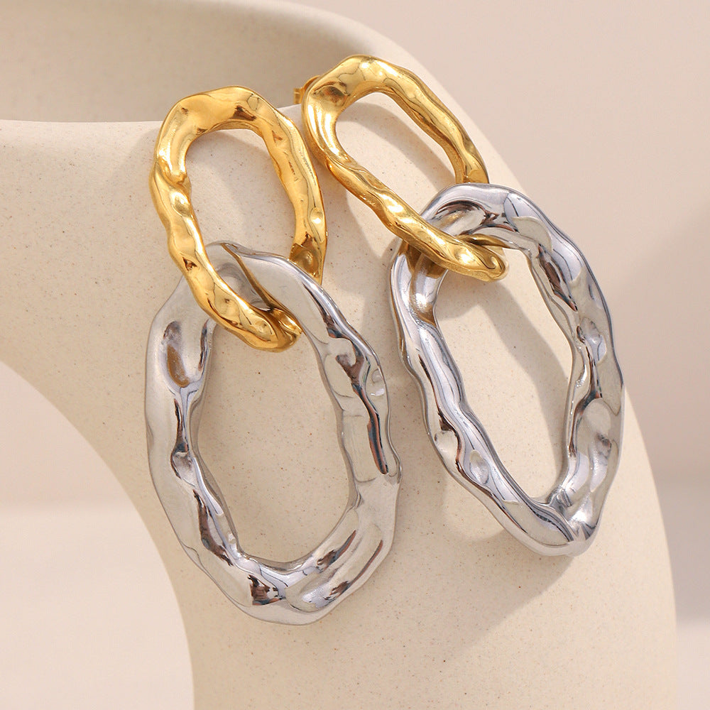 Hammered Gold Hoops