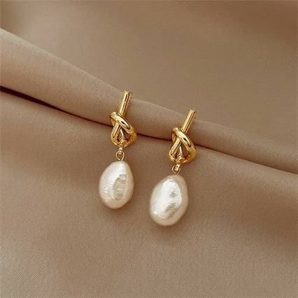 Baroque Pearl Knot Earrings