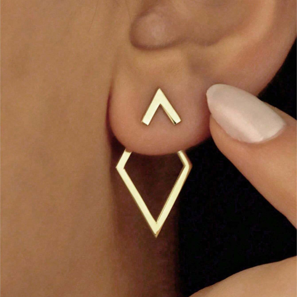 Double Hoop Zircon Earrings